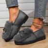 Fashion Women Plush Shoes Winter Outdoor Warm Comfortable Slip On Cotton Shoes Fashion Lightweight Non Slip Height Increase Casual Flats