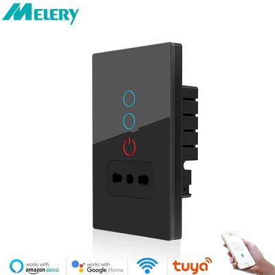 Melery Выключатель света Tuya Wifi Smart Life настенная розетка Чили Италия розетка Стеклянная панель Вилка Интеллектуальный пульт от Alexa Google Home