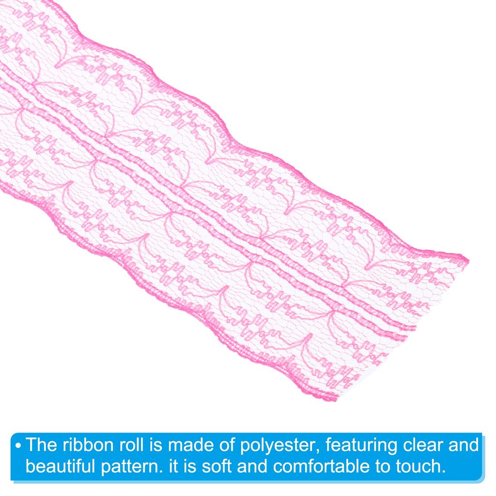 Lace Trim Ribbon Non-stretch Lace Sewing Roll Gift Package Floral Wrapping for Party Home Decor Dress Craft 1.8 Inch x 25 Yards