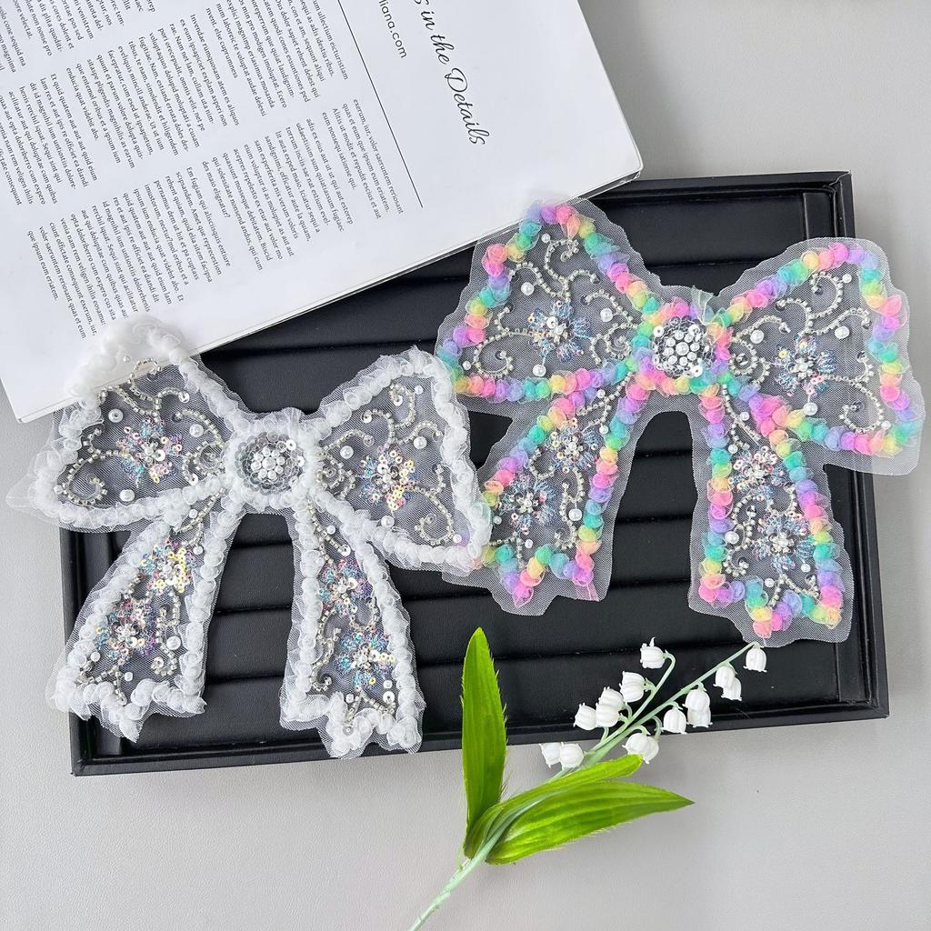 Трехмерная сетка мечты, жемчуг, пайетки, кружево, бабочка, тканевая наклейка, ручная работа, аксессуары для DIY, украшение одежды/сумки