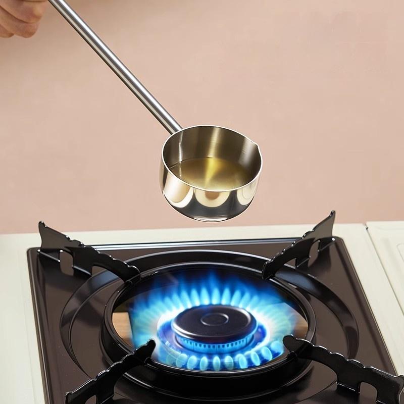 Ложки для заливки масла из нержавеющей стали, сервировочные ложки для еды, противоожоговые, ковш для масла, кастрюля с длинной ручкой, столовые ложки