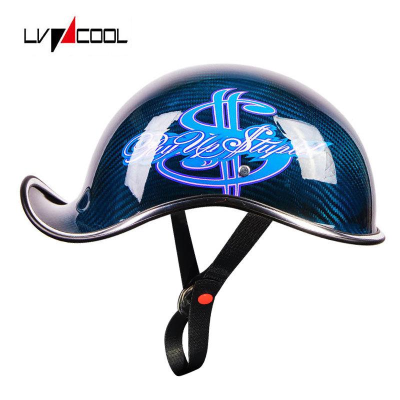 Мотоциклетный шлем из углеродного волокна, мужской шлем Harley Ladle, женский ретро мотоциклетный полушлем, полушлем электромобиля, полукрышка