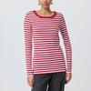 Women's Casual Long Sleeve Round Neck Striped Loose Fit T-Shirt
