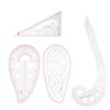 4Pcs Curve Ruler MultiFunction Vary Form Sewing Grading Proofing Plastic Clothing Design Tool