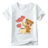 Unisex Childrens Cartoon Bear TShirt Short Sleeve round Neck Numbers 112 Years Old Kids Casual Fashion Clothing