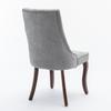Accent Chair Rayon Cloth Flocking Linen Dining Chairs Channel Kitchen Dinner Comfy Fabric Upholstered Back for Room with Curved Solid Wood Legs,