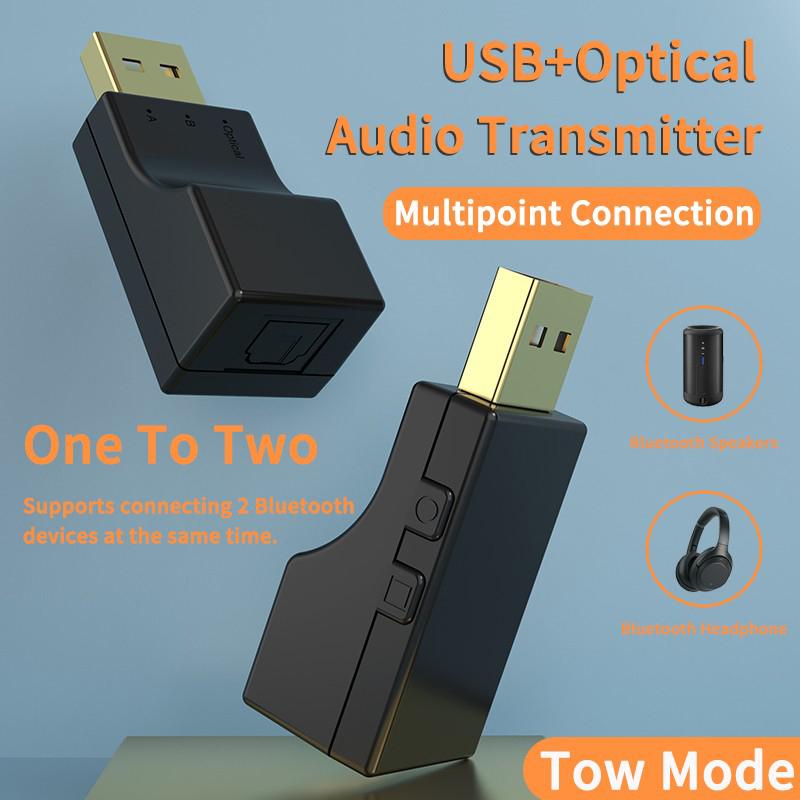 USB Optical Bluetooth Audio Transmitter Dual Stream Multipoint Hifi Stereo Low Latency Wireless Adapter For TV PC PS Series XBox