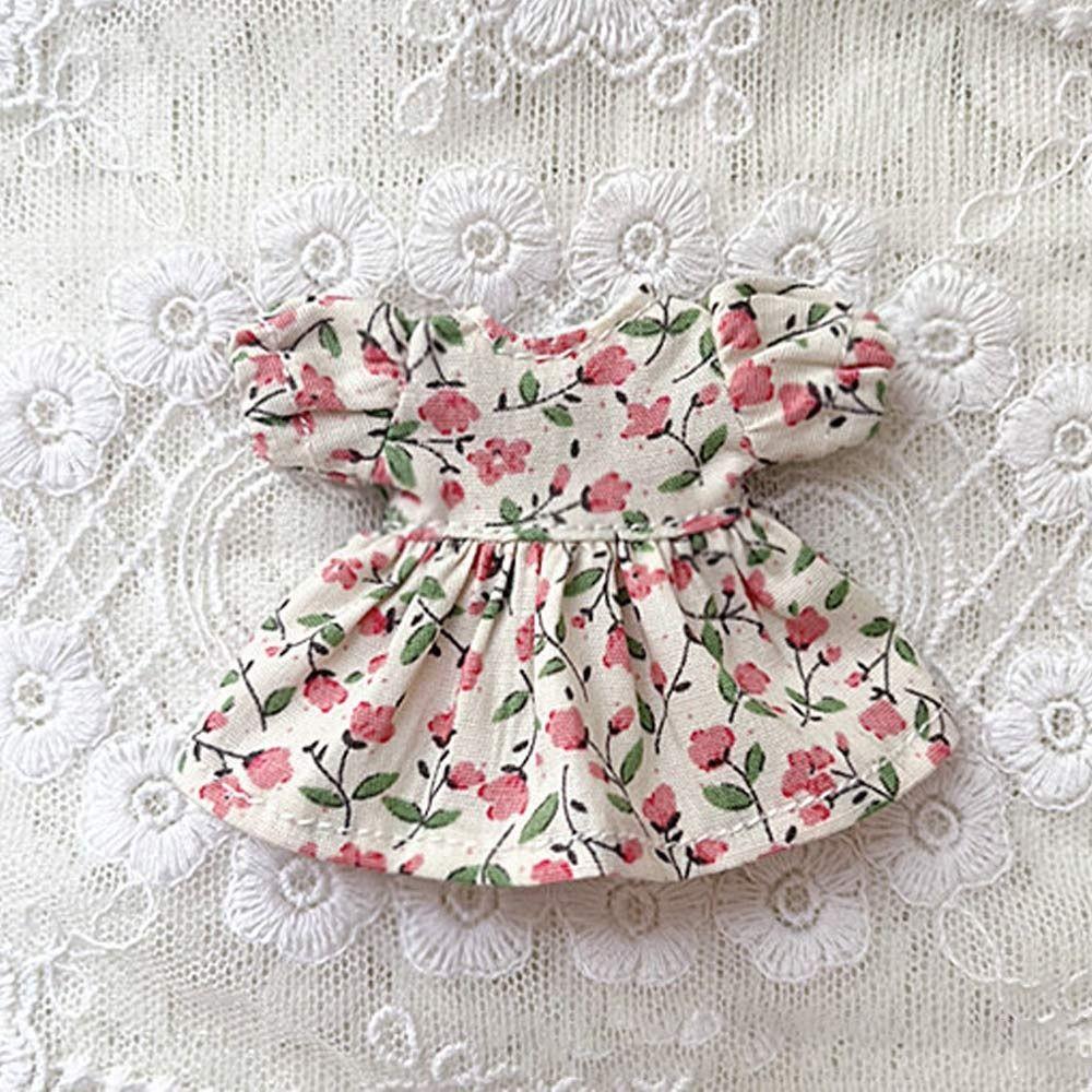 Для кукол 1/11OB11 Кукольная юбка Одежда Ручная работа Платья с принтом Наряды с коротким рукавом Кукольный топ