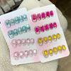 Coloured rectangular nail rhinestones, pack of 120