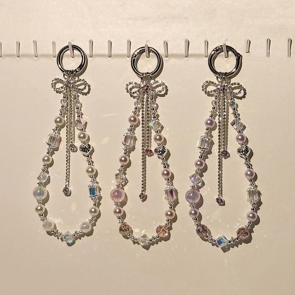 Beaded Camera Phone Strap with Cuteness Butterfly Digital Charm Fashionable Phone Accessory for Phones and Bags