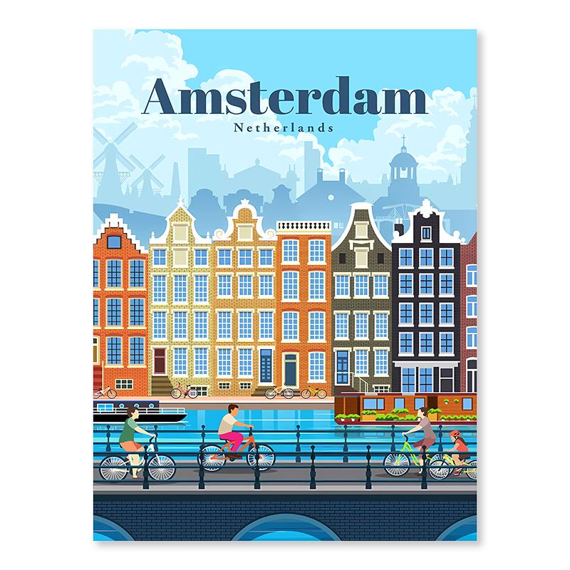 Nordic City Posters Paris London Tokyo Famous Cities Wall Art Canvas Painting Living Room Decorative Paints Picture Home Decor