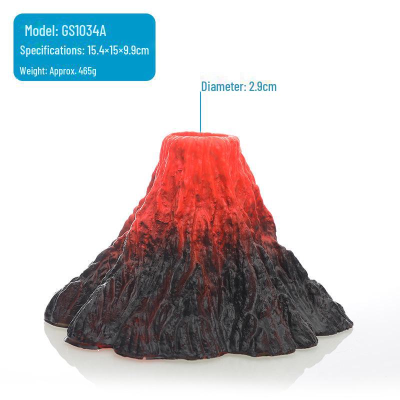 Aquarium Resin Volcano Rockery with Oxygen Pump Attachment - Home Decor Ornament for Fish Tanks