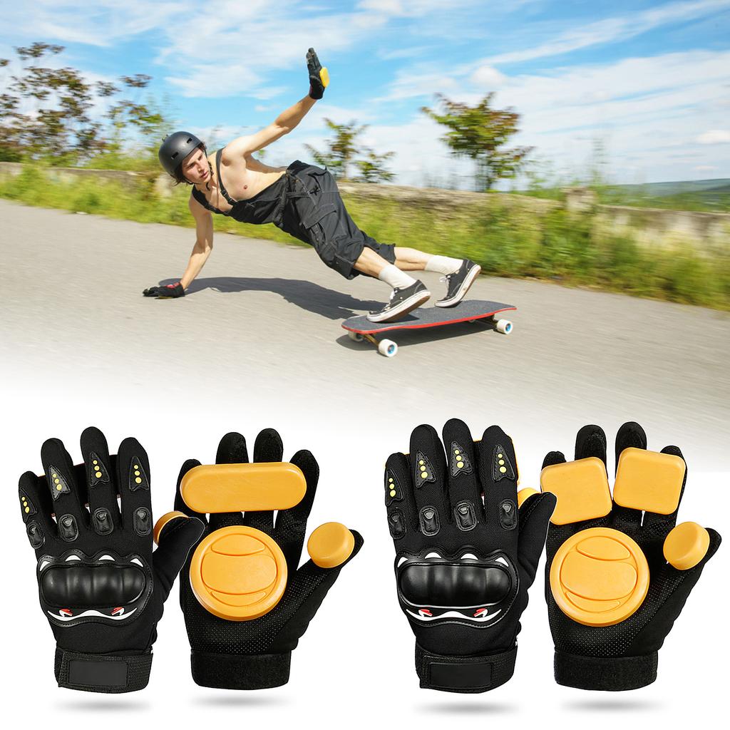 Longboard Slide Gloves Skateboard Gloves Mittens with Sliding Blocks Longboard Downhill Slide Gloves