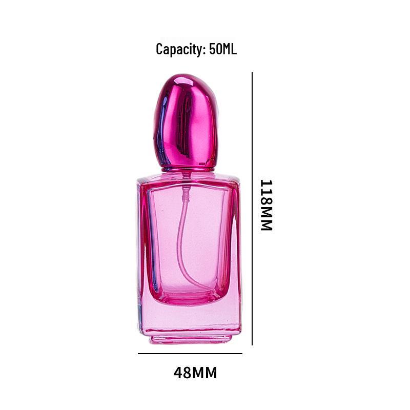 Portable Square Glass Perfume Bottles, 30ml & 50ml, Colored and Spray Dispensing