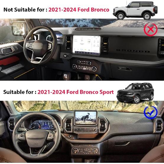 Carwiner 2 PCS Center Console Organizer Compatible with Ford Bronco Sport Accessories 2021-2024, Armrest Storage Box & Dash Organizer Tray Holder