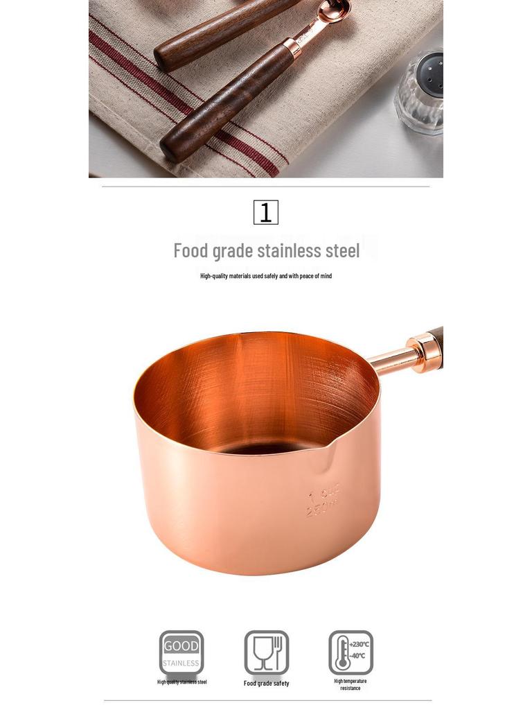 Набор из 8 предметов: мерные чашки и ложки из нержавеющей стали с деревянными ручками