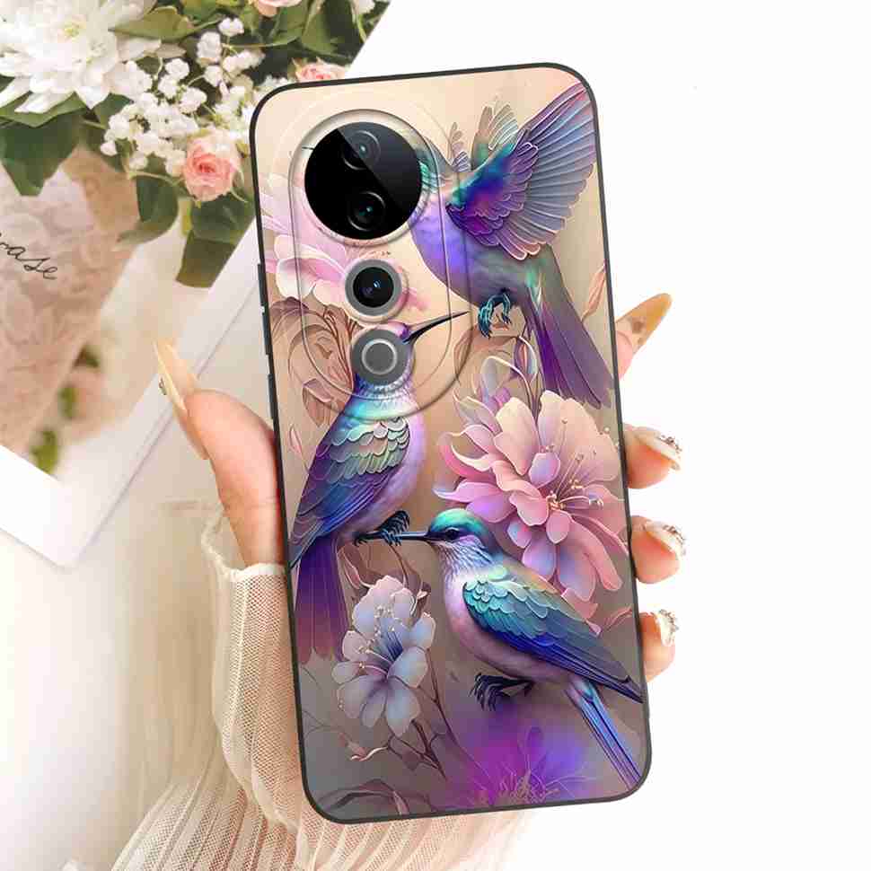 Чехол для vivo S19 Pro 5G Мультяшный Кролик Цветы Мягкий Силиконовый Задний Чехол Для Vivo S19 Pro V2362A Ударопрочные Чехлы для Телефона