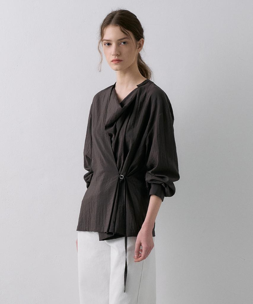 LAMEREI Drape Belted Shirt[Lmbfspsh318]-3Color