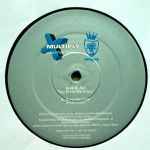 12-дюймовая пластинка JAVA & JAN - You Drive Me Crazy 12MULTY74PPROMO Multiply Record 2001 UK Танцевальная и Электронная Б/У