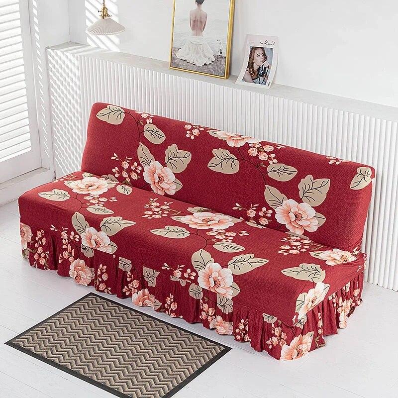 Чехол для дивана без подлокотников, эластичное полное складное покрывало для дивана, универсальная юбка, край диванной подушки, полный защитный чехол