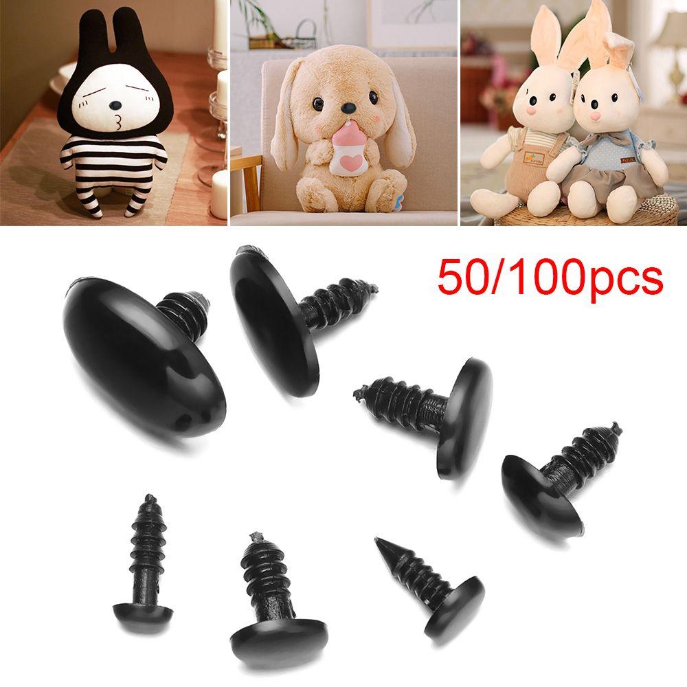 50/100pcs Craft DIY Tool Bear Buttons Dolls Accessories Safety Parts Oval Animal Noses Doll Noses