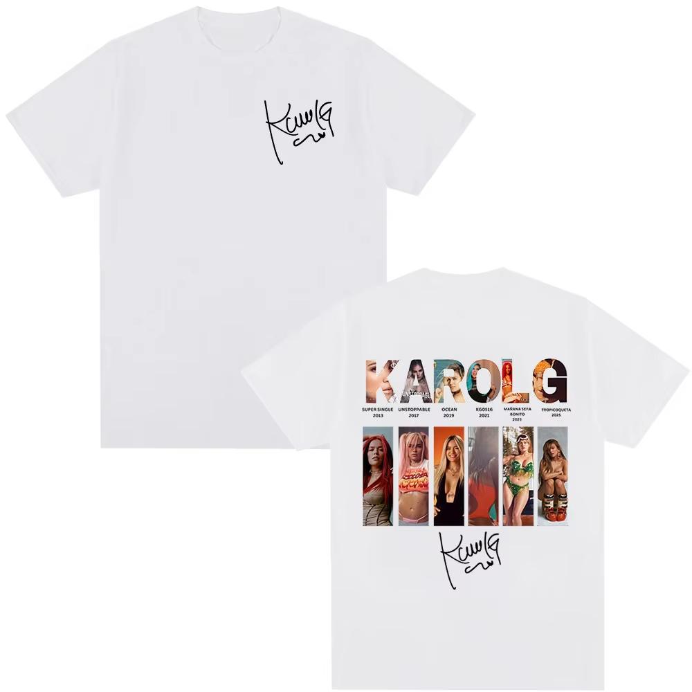 Karol G Tropicoqueta 2026 Album Cover Tshirts Unisex Women Clothing Fashion High Quality Tshirt Casual Cotton ONeck T Shirt Tops