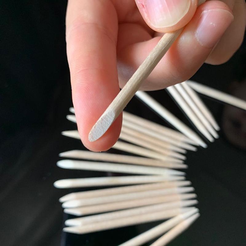 100 шт. деревянные палочки для дизайна ногтей, гель-лак для ногтей, рисунок, оранжевая деревянная палочка, толкатель для удаления кутикулы, набор инструментов для маникюра