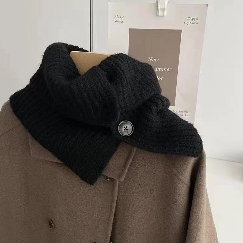 Новый Декоративный Воротник-Шарф для Женщин и Девочек Зимний Однотонный Вязаный Платок Модный Мягкий Теплый Воротник-Шарф для Пуловера