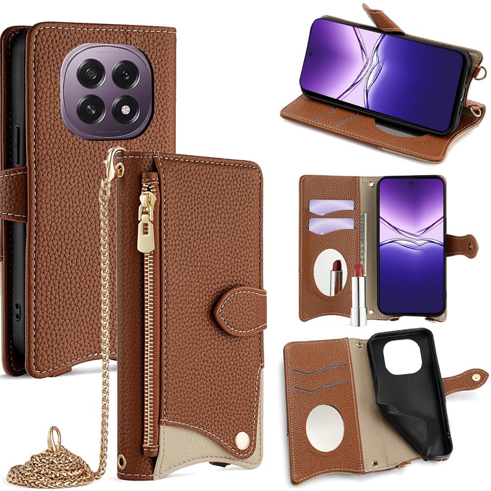 Для Oppo F29 5G Кожаный чехол-кошелек с подставкой Необычный стиль хвоста с цепочкой-ремешком