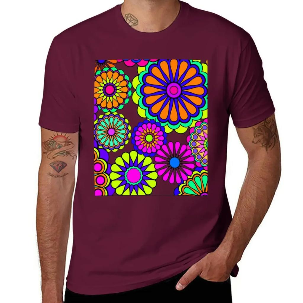 Flower Power Retro Style Hippy Flowers T-Shirt cute tops funnys sweat mens graphic t-shirts funny