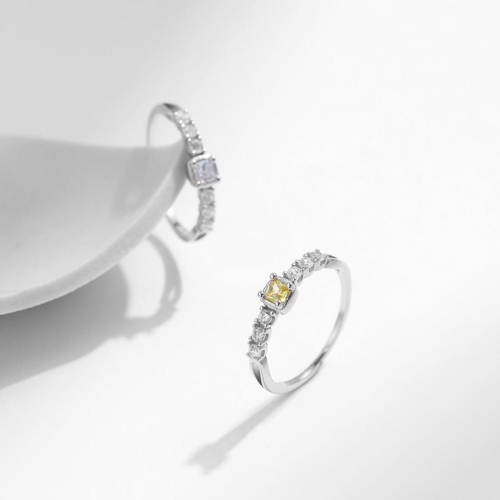 MODIAN Элегантные кольца из стерлингового серебра 925 пробы с сахаром на палец для женщин, желтые прозрачные ослепительные кольца с кубическим цирконием, ювелирные украшения