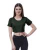 Moomaya Womens Round Neck Crop Top Short Sleeves Summer T-shirt Loose Fit