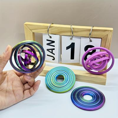 3D-печатное вращающееся кольцо - Пластиковое изделие для офиса, Портативный компактный дизайн, Возраст 14+, Подарок для взрослых,, Яркие цвета, Прочная конструкция