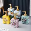 Китайская керамическая бутылка для эмульсии с изображением цветов и птиц, контейнер для мыла, шампуня, лосьона для ванны, бутылка для сбора принадлежностей для ванной комнаты