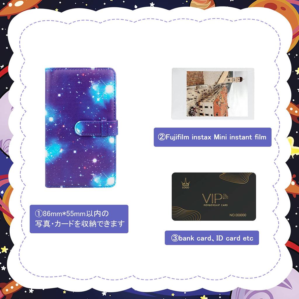 HIYQIN Photo Suitable for Fujifilm Instax Mini Photo Holds 96 Large Capacity Can Also Store Business Cards and Cash PU Leather Album, EVO/12/11/9/8/8+