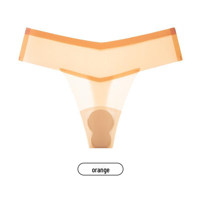T05 Summer Ultra-thin Ice Silk Antibacterial Yoga Briefs for Women