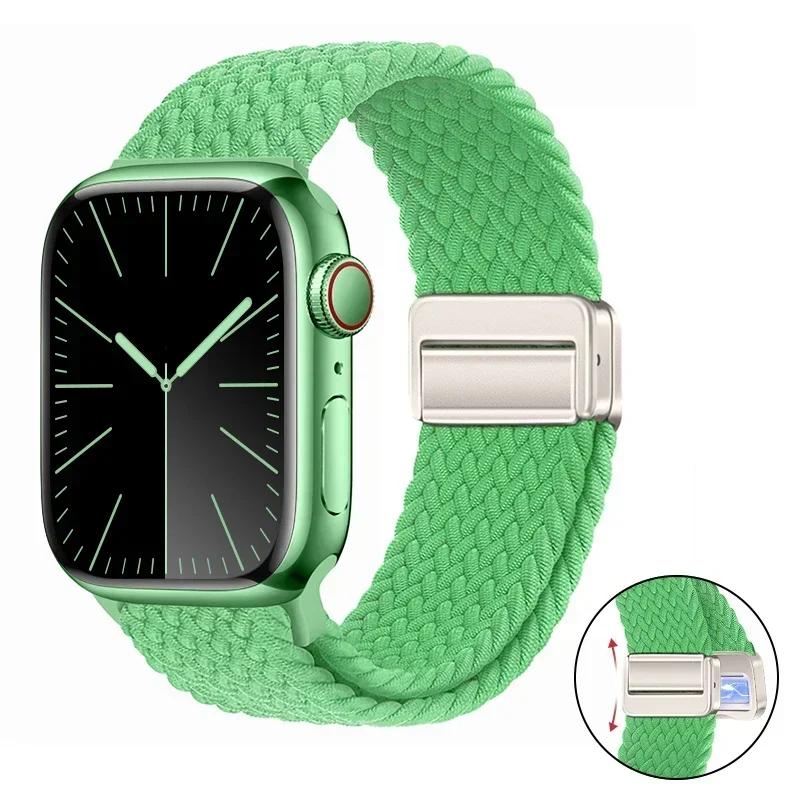 Магнитный плетеный ремешок-петля для Apple Watch 45мм 41мм 44мм 42мм 46мм Ultra 3 49мм Нейлоновый браслет iWatch 11 10 9 8 7 6 5 SE