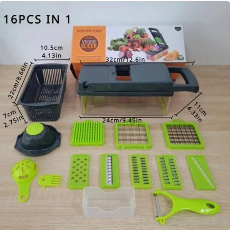 14/16 в 1 многофункциональная овощерезка терка для картофеля кухонная терка для фруктов измельчитель чеснока лука измельчитель кухонная утварь инструменты
