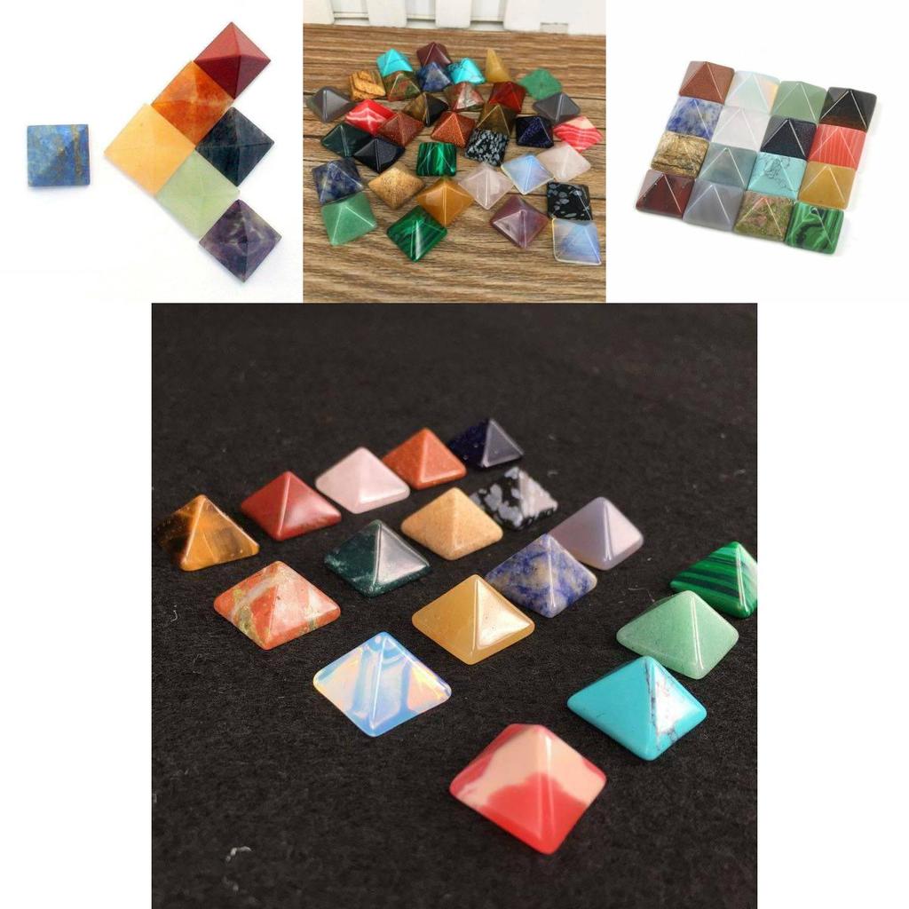 Authentic Natural Quartz Chakra Pyramid Stone Set For Meditation Healing And Spiritual Growth