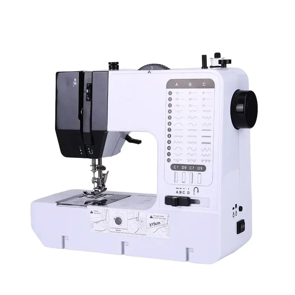 Швейная машина 38 стежков Мини Портативная Ручная Сменная прижимная лапка Намотка Оверлок Кнопка старт Электрическая С педалью Ремонт