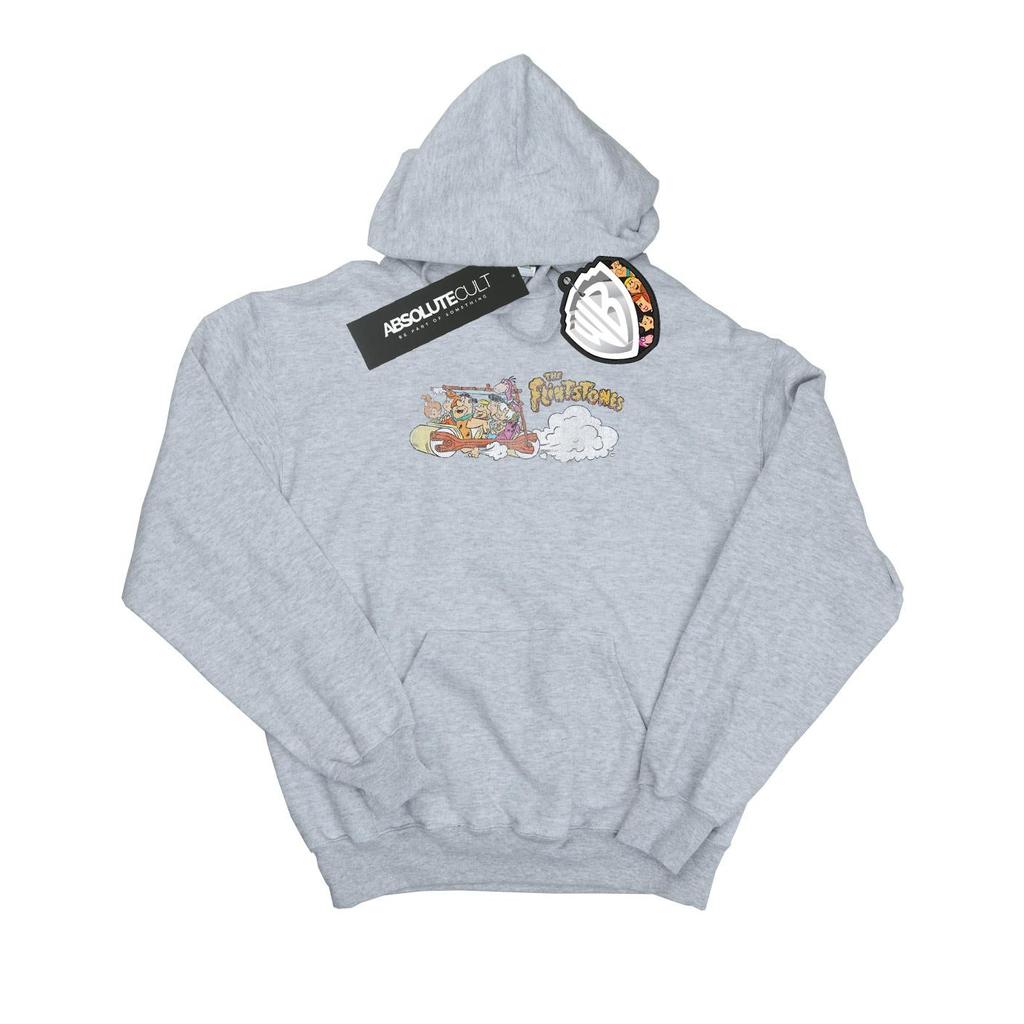 The Flintstones Womens/Ladies Family Car Distressed Hoodie