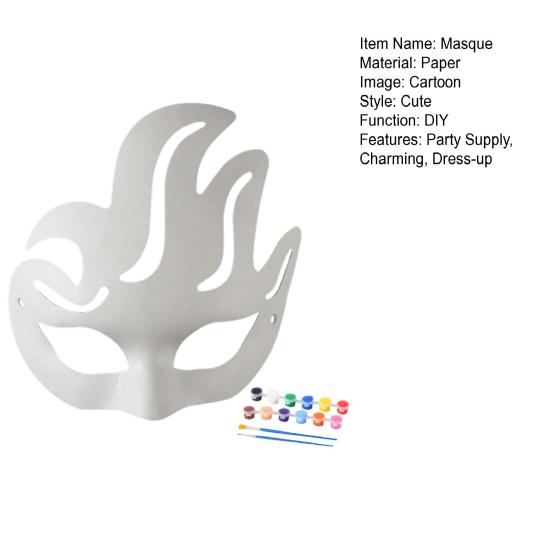 Набор для самостоятельного изготовления белой маски, неокрашенная бумажная маска в виде лисы и кошки, реквизит для косплея на Хэллоуин для маскарада