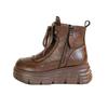 Leather Boots Women's High Top Fce Lined Thi Bot Heightening Ort Boots Autumn Winter Fashion UK Sle Round Toe