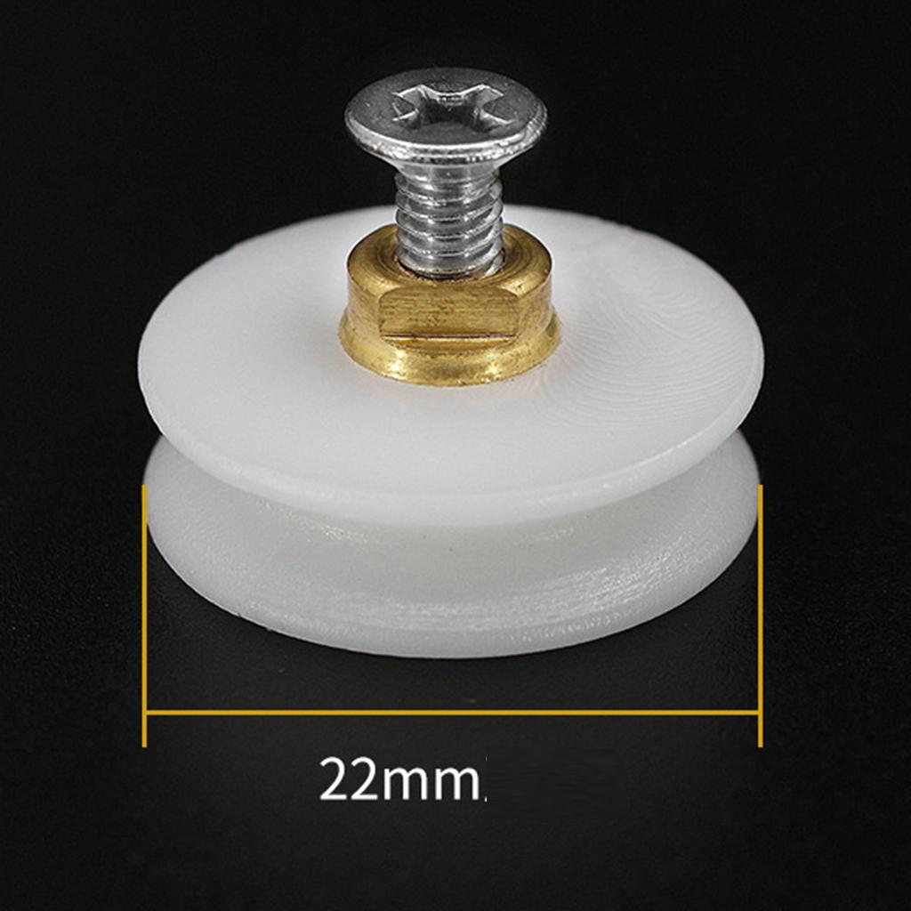 22-мм ролики для душевой двери с канавкой и металлическими винтами - набор из 4 или 8 штук