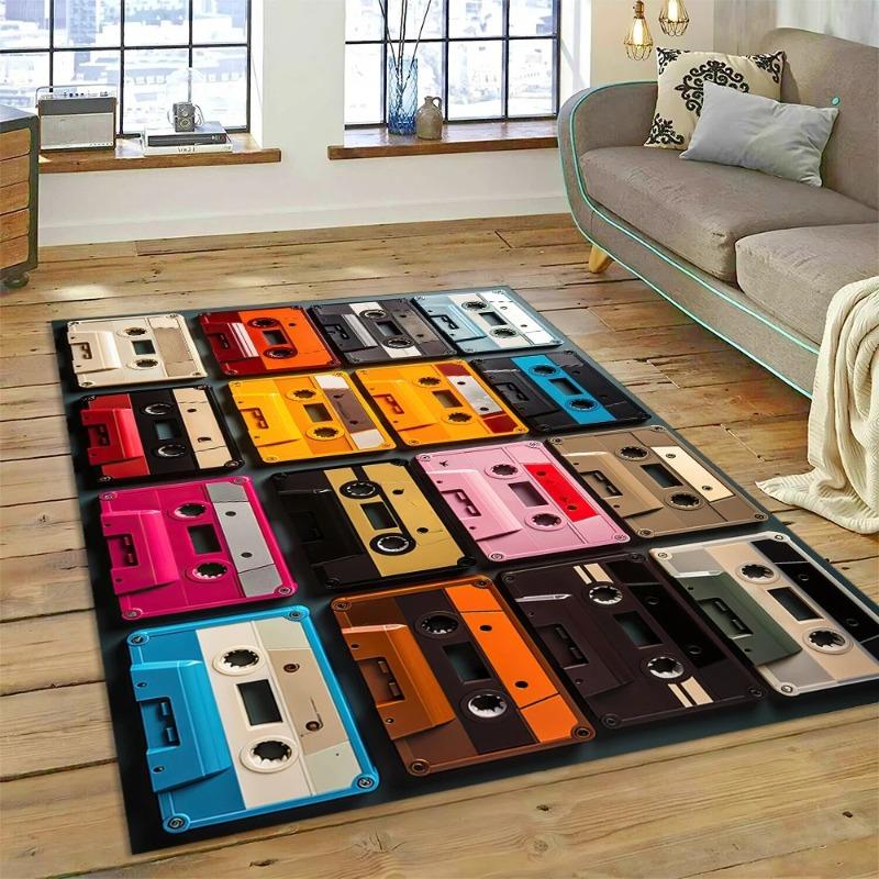 3D музыкальная кассета, ретро-рекордер, CD-инструмент, ковер, коврик для спальни, гостиной, домашний диван, украшение, детский декор, напольный коврик