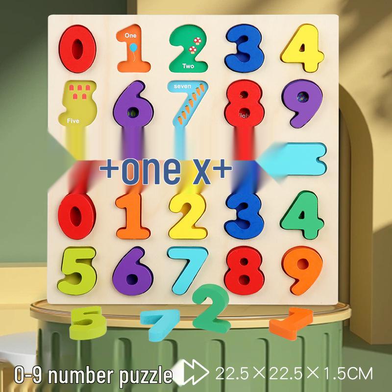 Montessori Kids' Educational Puzzle: Numbers, Letters, Shapes & Sizes Pegboard