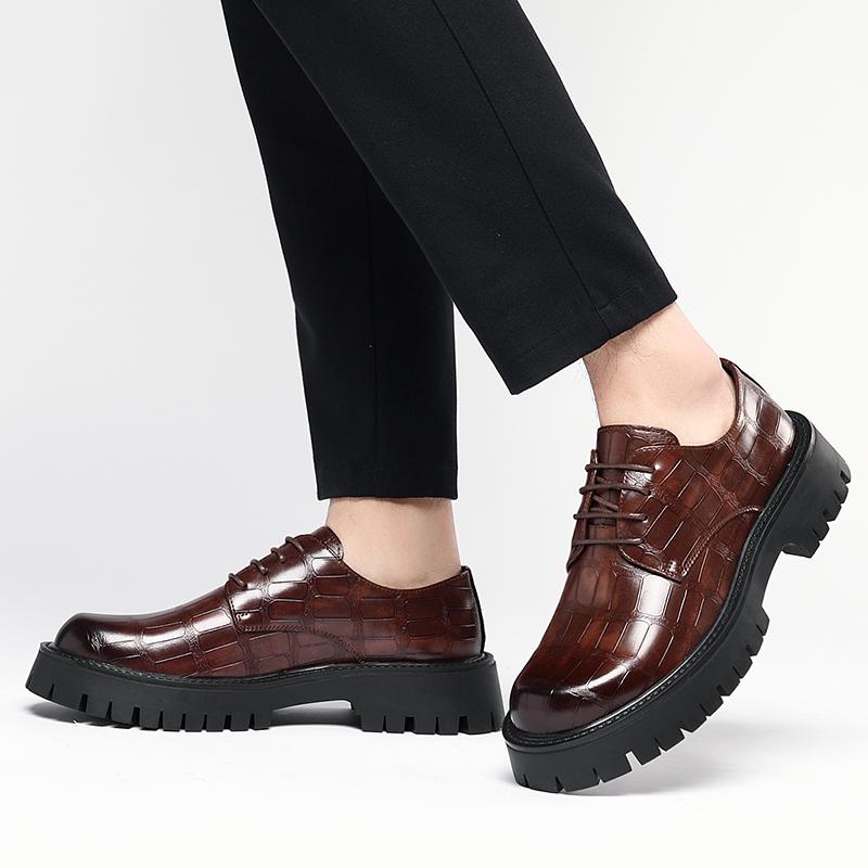 Модные формальные мужские туфли из кожи на толстой подошве Модные туфли в стиле минимализма для отдыха, бизнеса, вечеринок, офиса, свадьбы, мужские туфли для взрослых