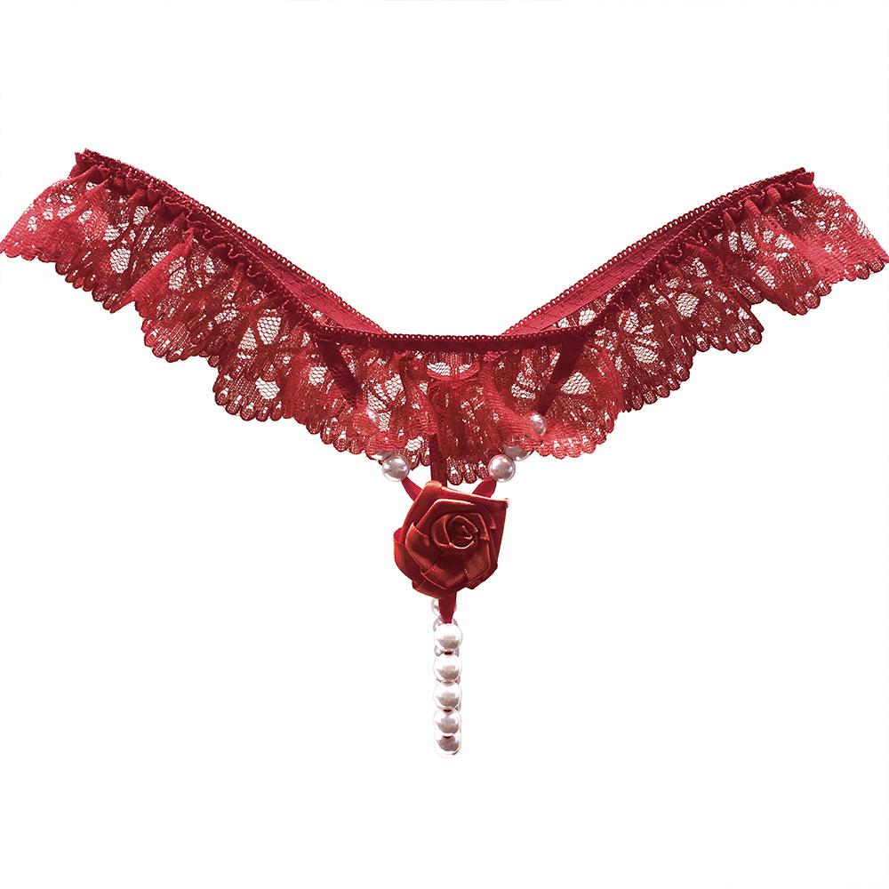 Private Seduction кружевные сексуальные трусики женские горячие розовые стринги большой размер одна веревка жемчужные массажные футболки