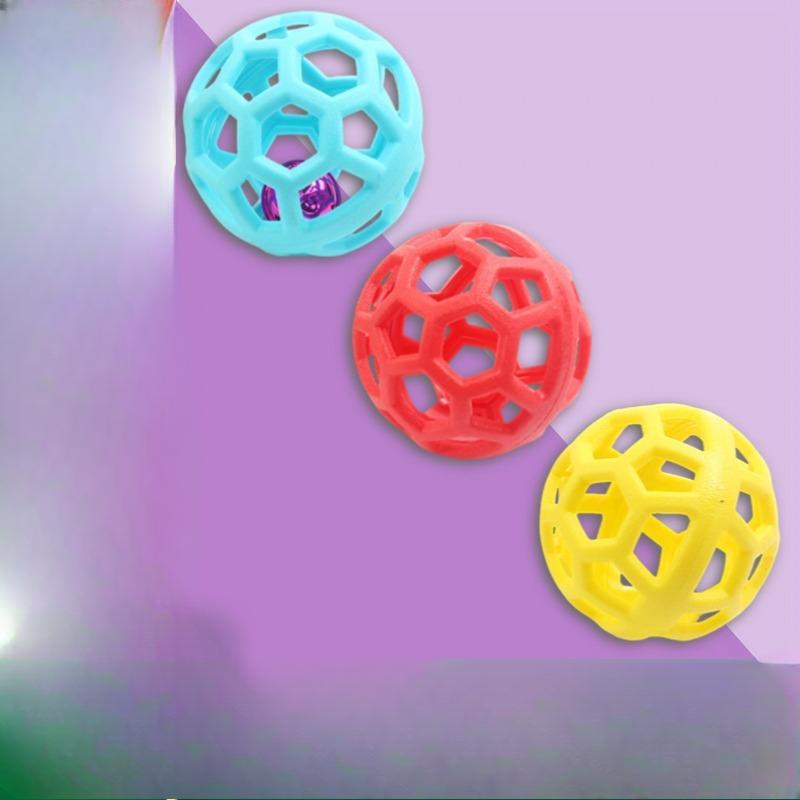 Игрушка для домашних животных, мяч, устойчивый к укусам, игрушка для собак, геометрическая полая игрушка для прорезывания зубов, товары для животных, колокольчик, мяч