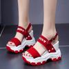 Sandals Women's Summer New Internet Celebrity Muffin Thick-soled Inner Heightening Open-toe High Heels